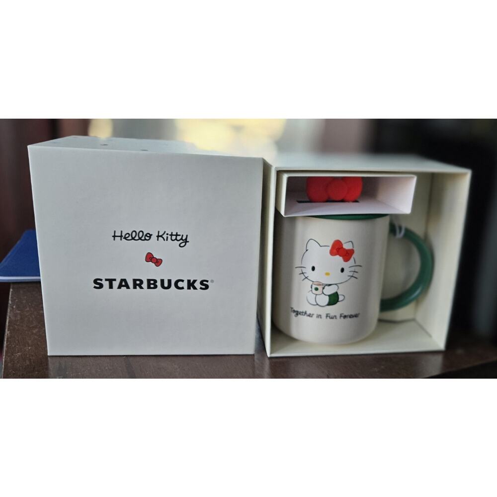 Starbucks Hello Kitty Mug with Green and Red Accents